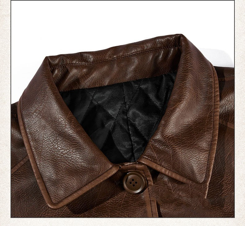 Leather Mid-Length Coat M and W...
